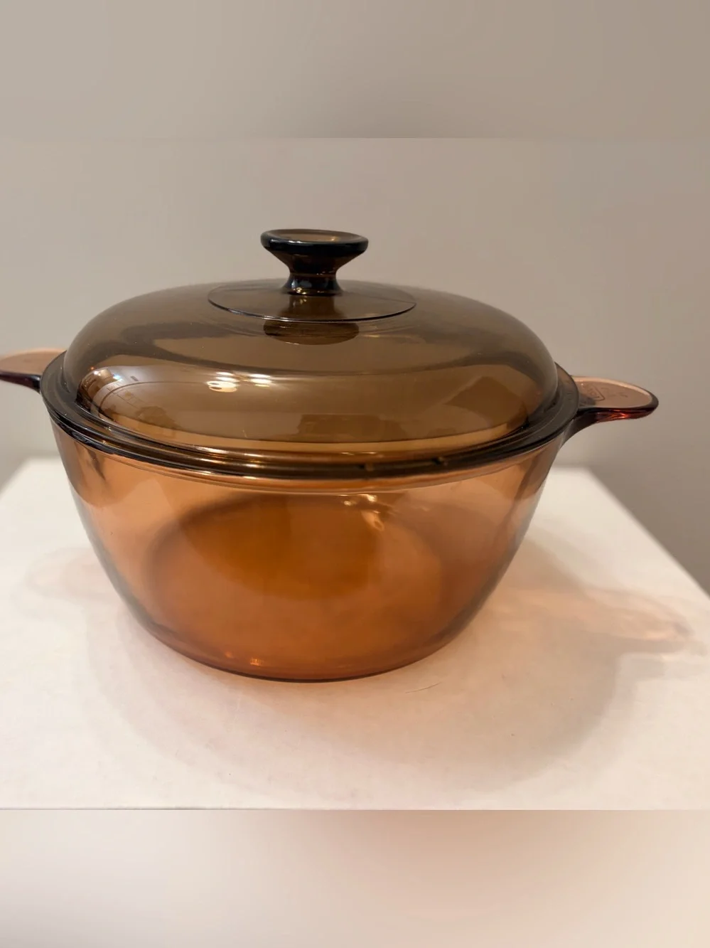 Vintage PYREX 4.5 L Visions Amber Corning Dutch Oven With Lid